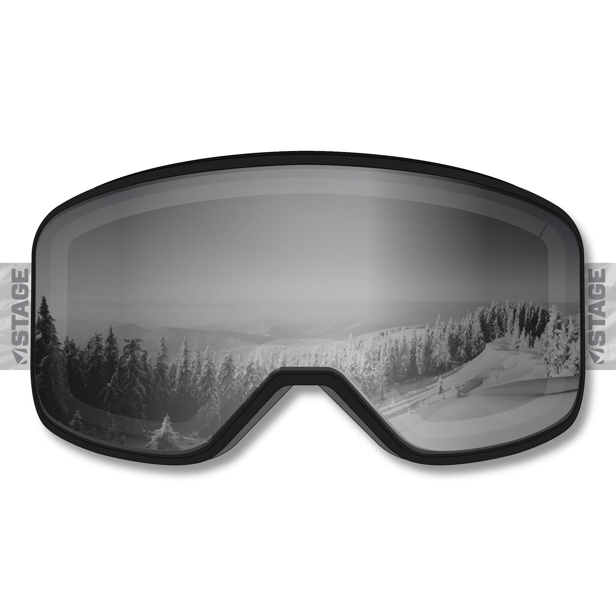 Friends of Bridgeport Avalanche Center Prop Ski Goggle - Black Frame w/ Mirror Chrome Lens - Adult Universal