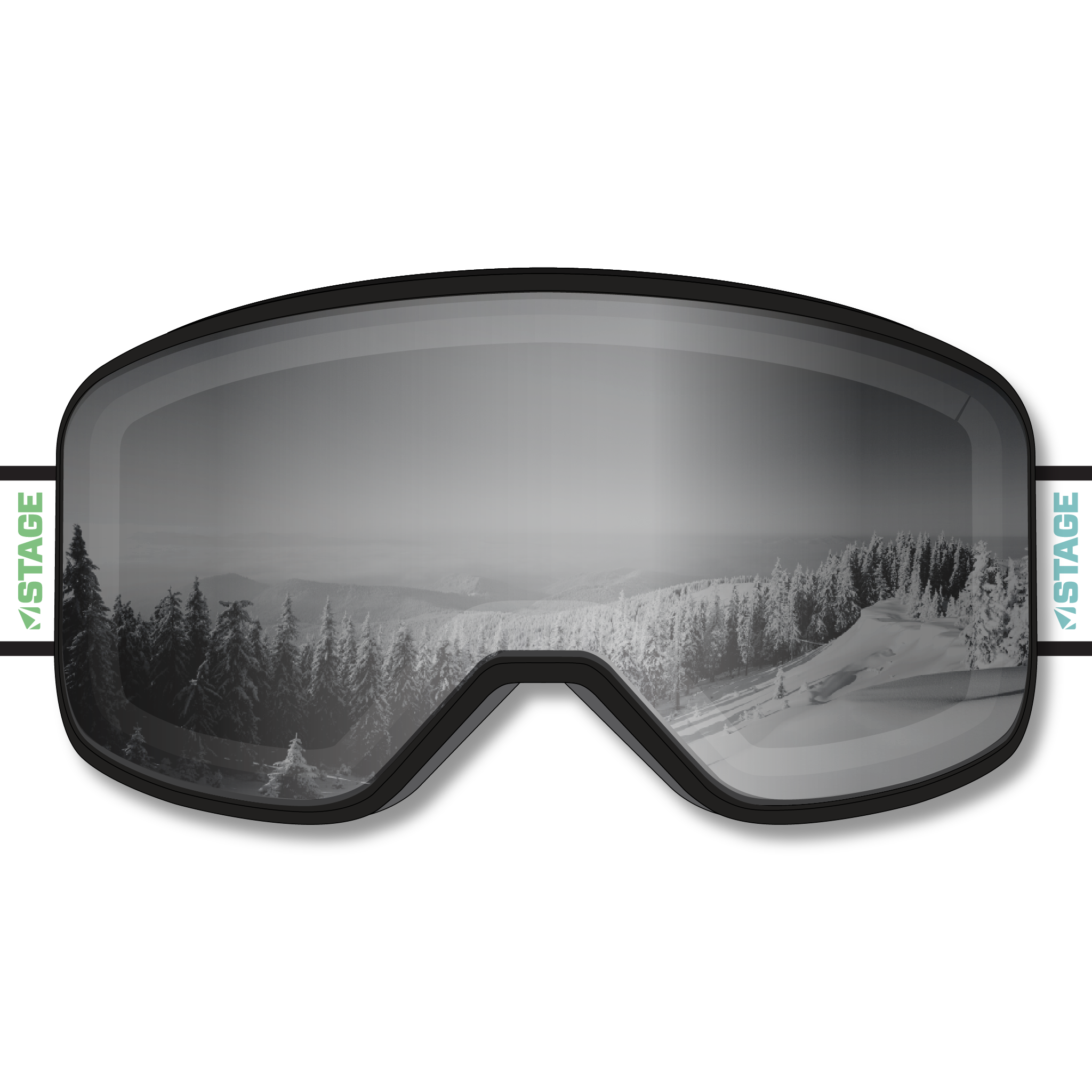 Cottonwood Canyons Foundation Prop Ski Goggle - Black Frame w/ Mirror Chrome Lens - Adult Universal