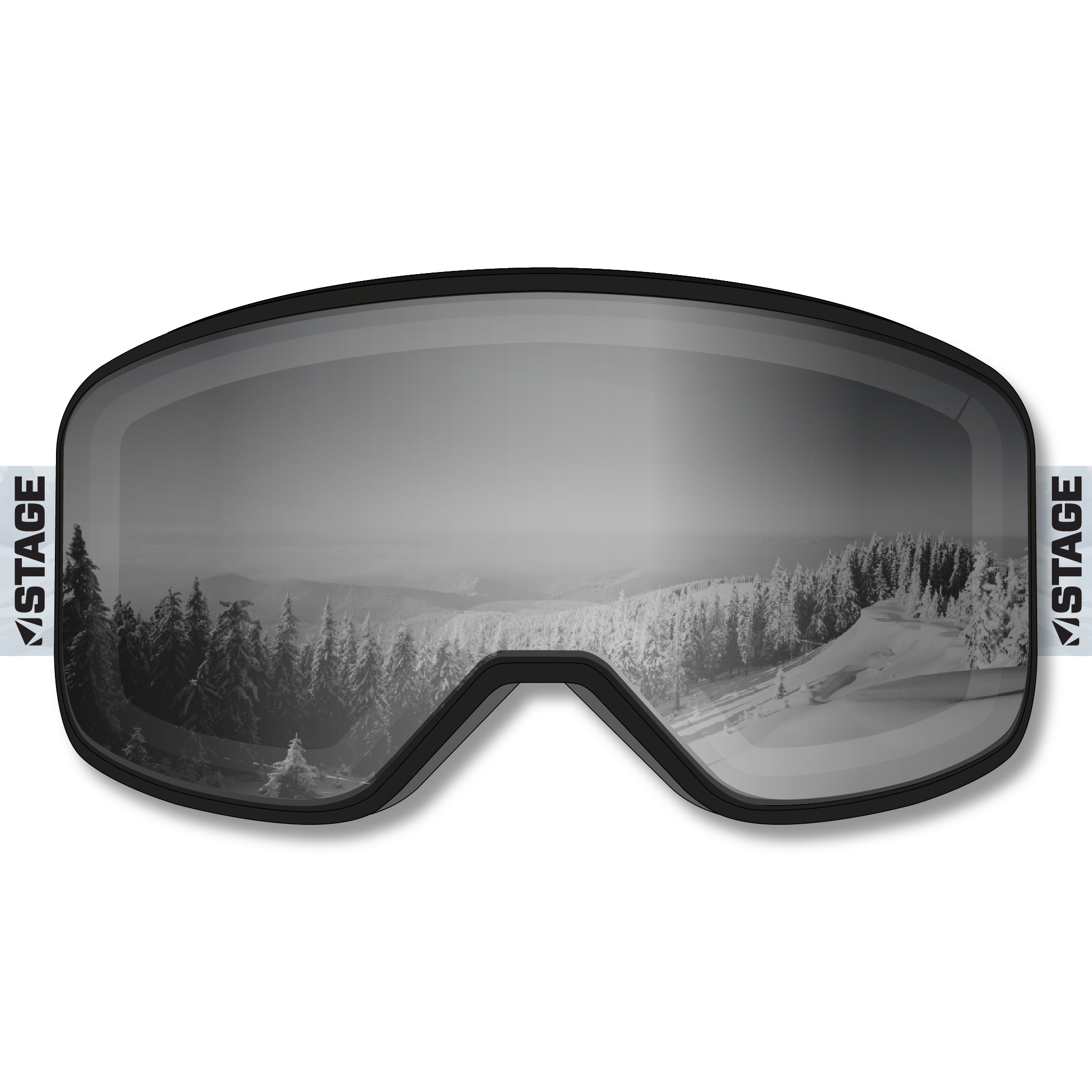 Deep Creek Lake Lions Prop Ski Goggle - Black Frame w/ Mirror Chrome Lens - Adult Universal