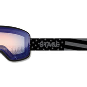 The STAGE Prop Black Ski Goggle with Detector Lens and Black & White USA Flag
