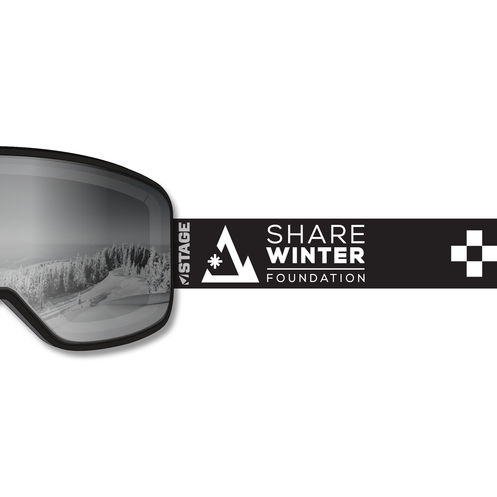 Share Winter Foundation Prop Ski Goggle - Black Frame w/ Mirror Chrome Lens - Adult Universal