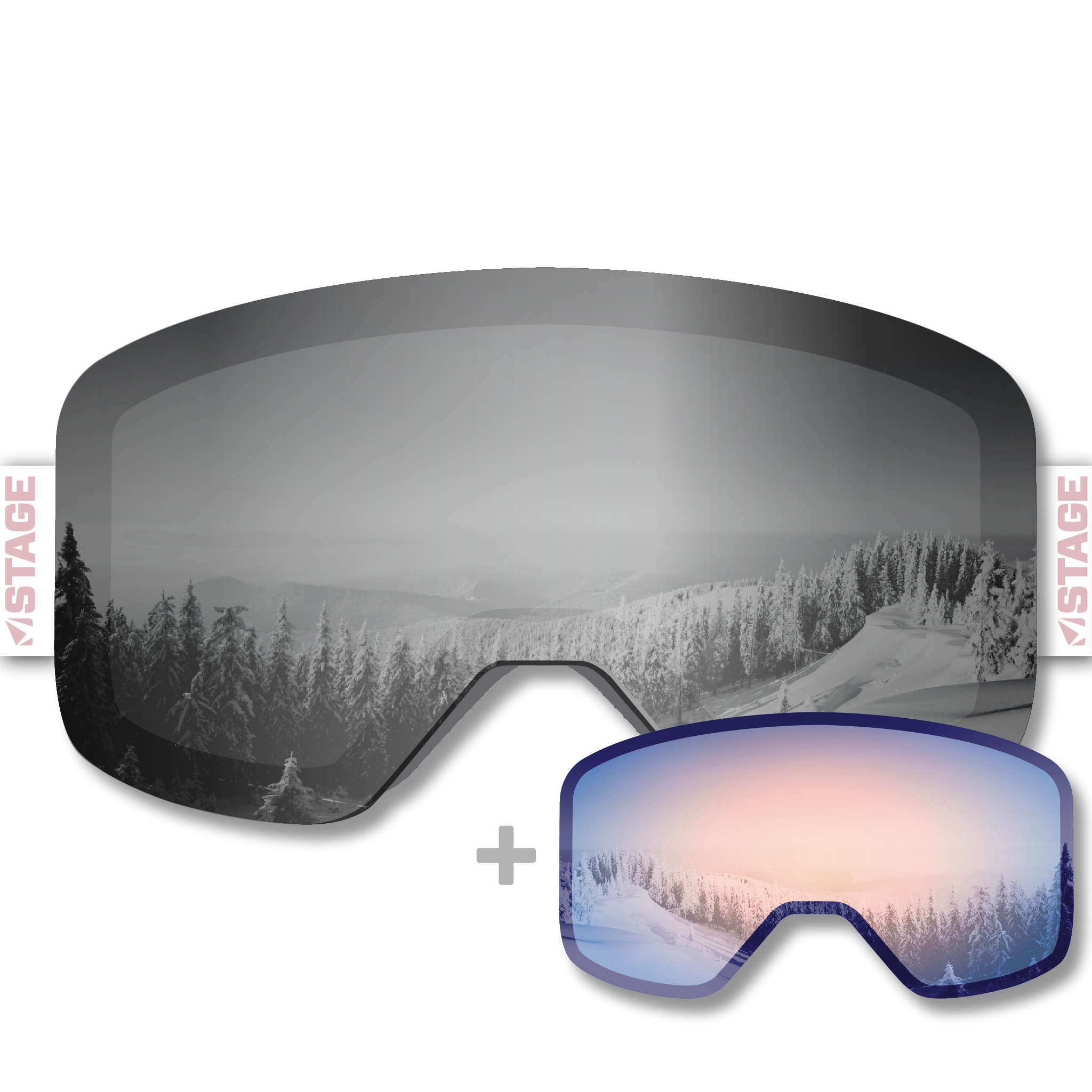 Whaleback Mountain Propnetic - Magnetic Ski Goggle + Bonus Lens