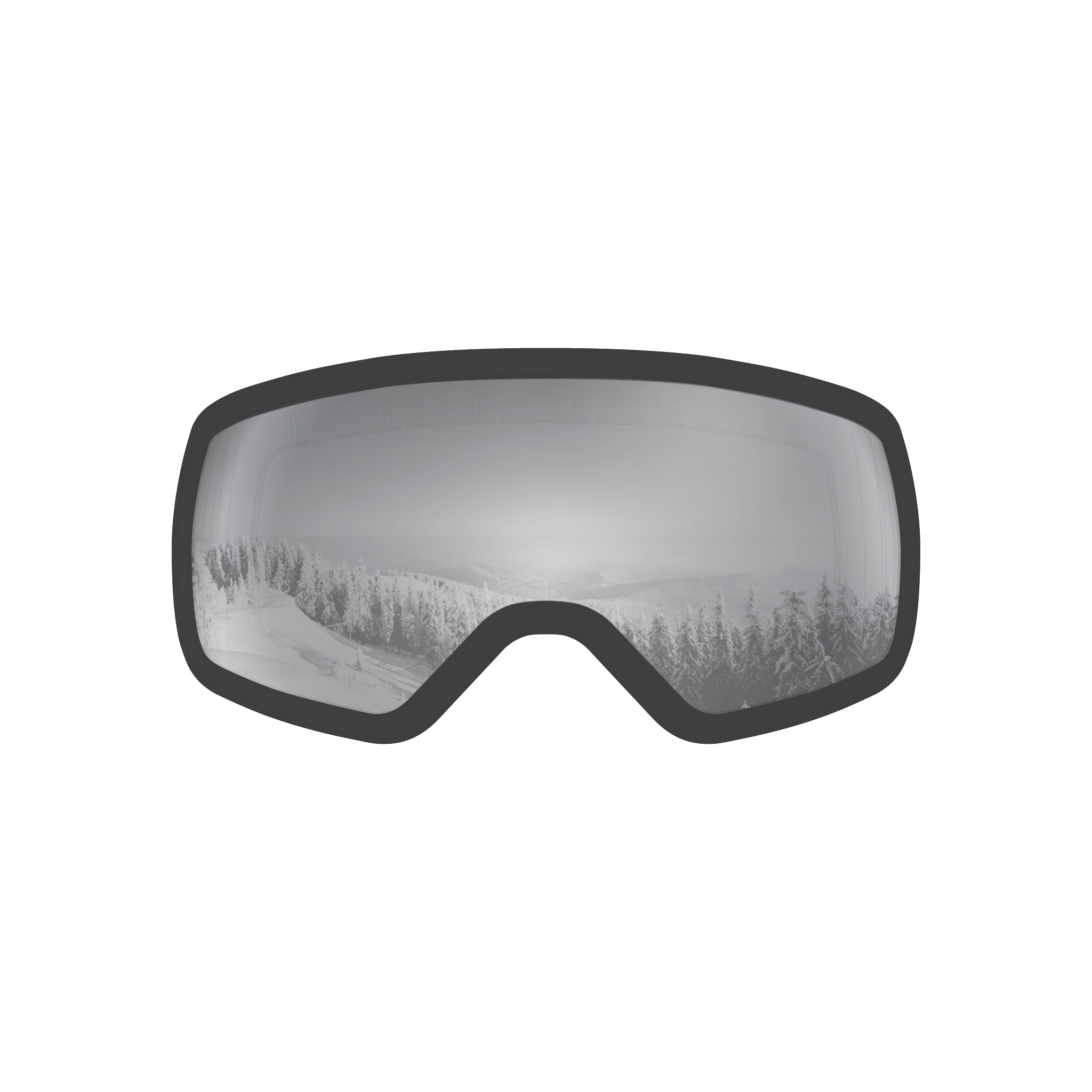 STAGE 8Track Ski Goggle w/ Chrome Smoke Revo Lens and Black Frame - Fits teens, ages 9 -13. Youth ski goggle.