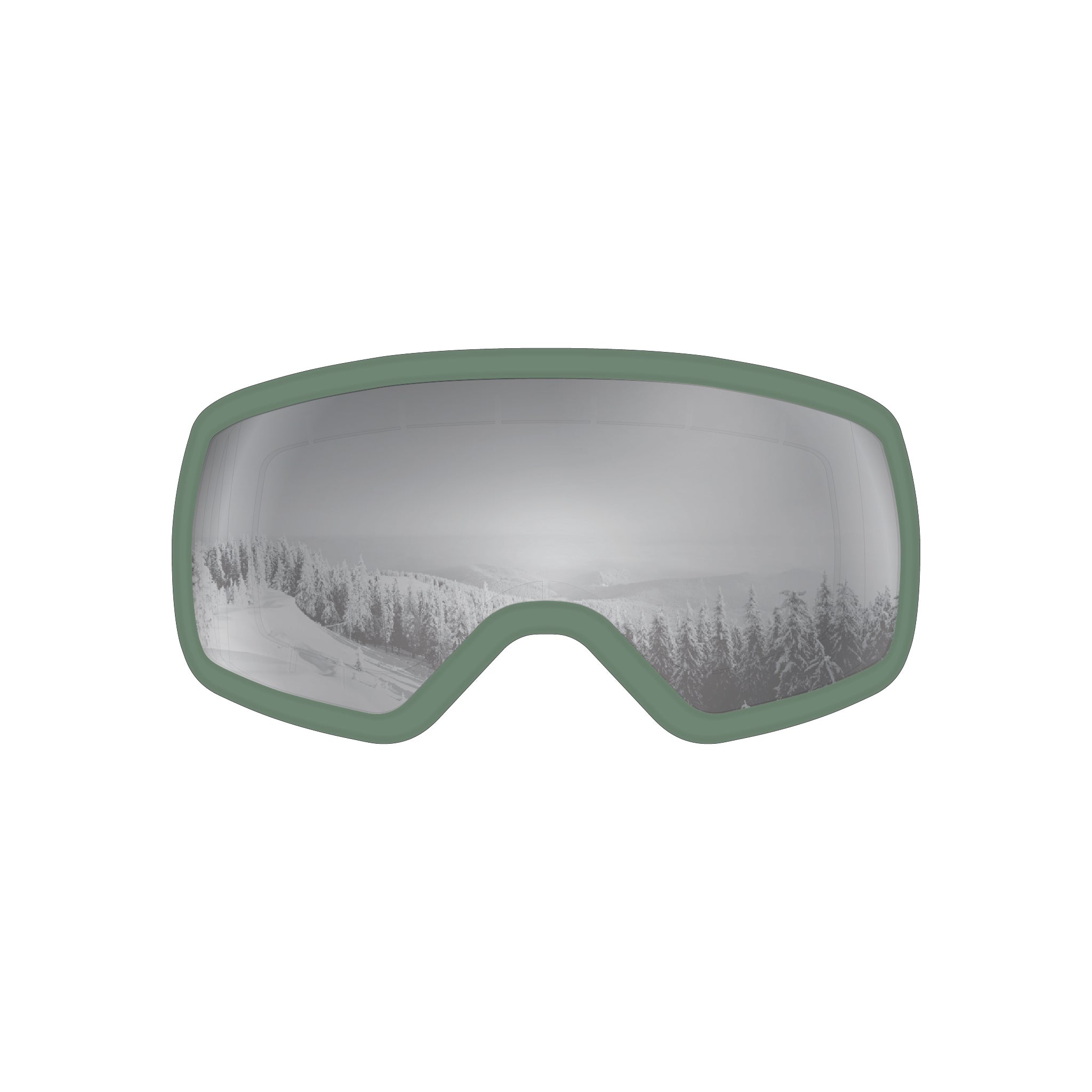 STAGE 8Track Ski Goggle w/ Chrome Smoke Revo Lens and Green Frame - Fits teens, ages 9 -13. Youth ski goggle.