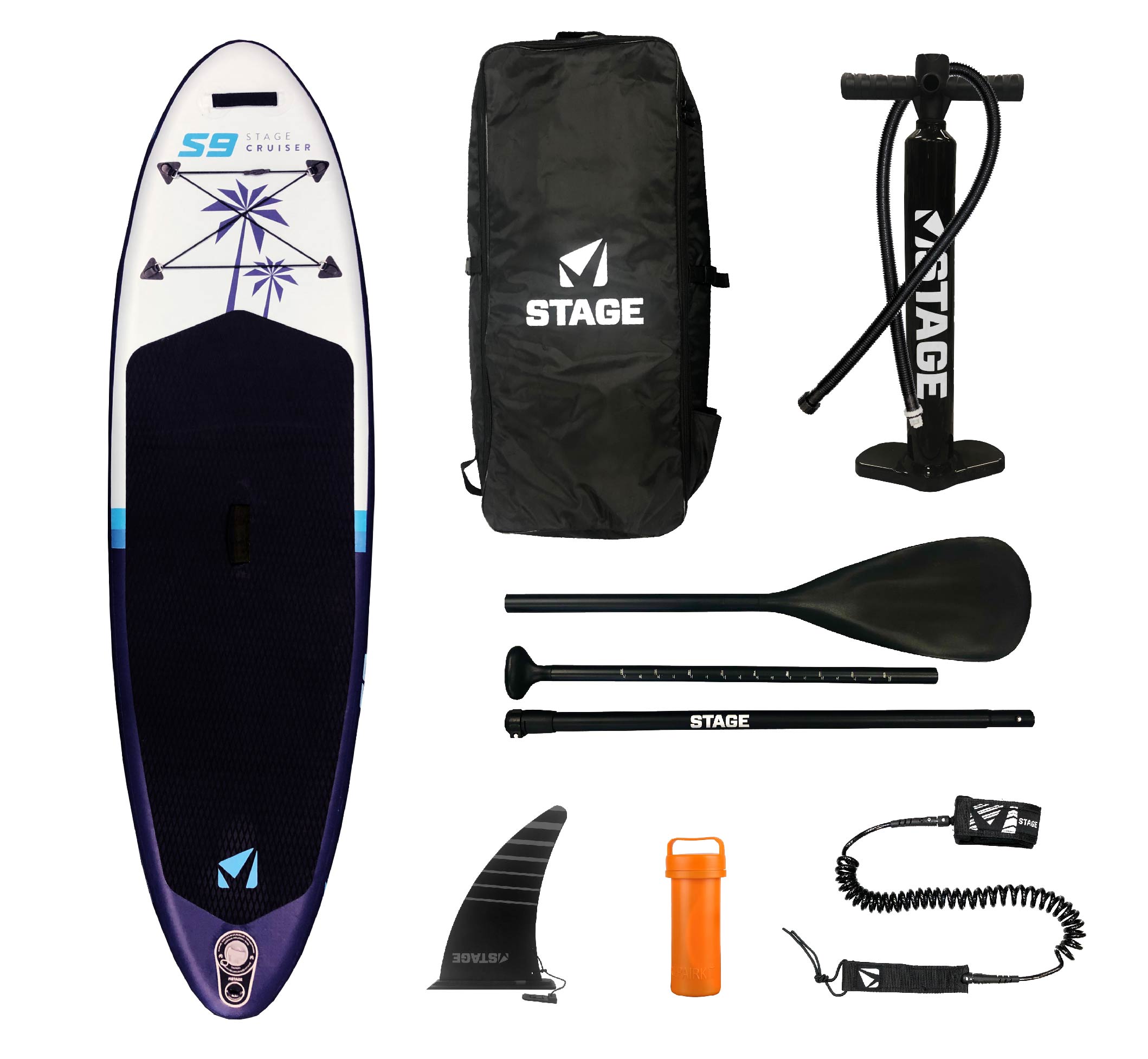 STAGE S9 Cruiser - Inflatable Stand-Up Paddleboard - (Best for 80 - 130lbs) - SUP Board Package (iSUP)